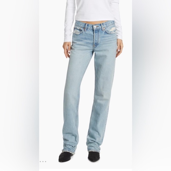 RE/DONE | Easy Straight Button Fly Jeans in Ripped Tide - Picture 13 of 13